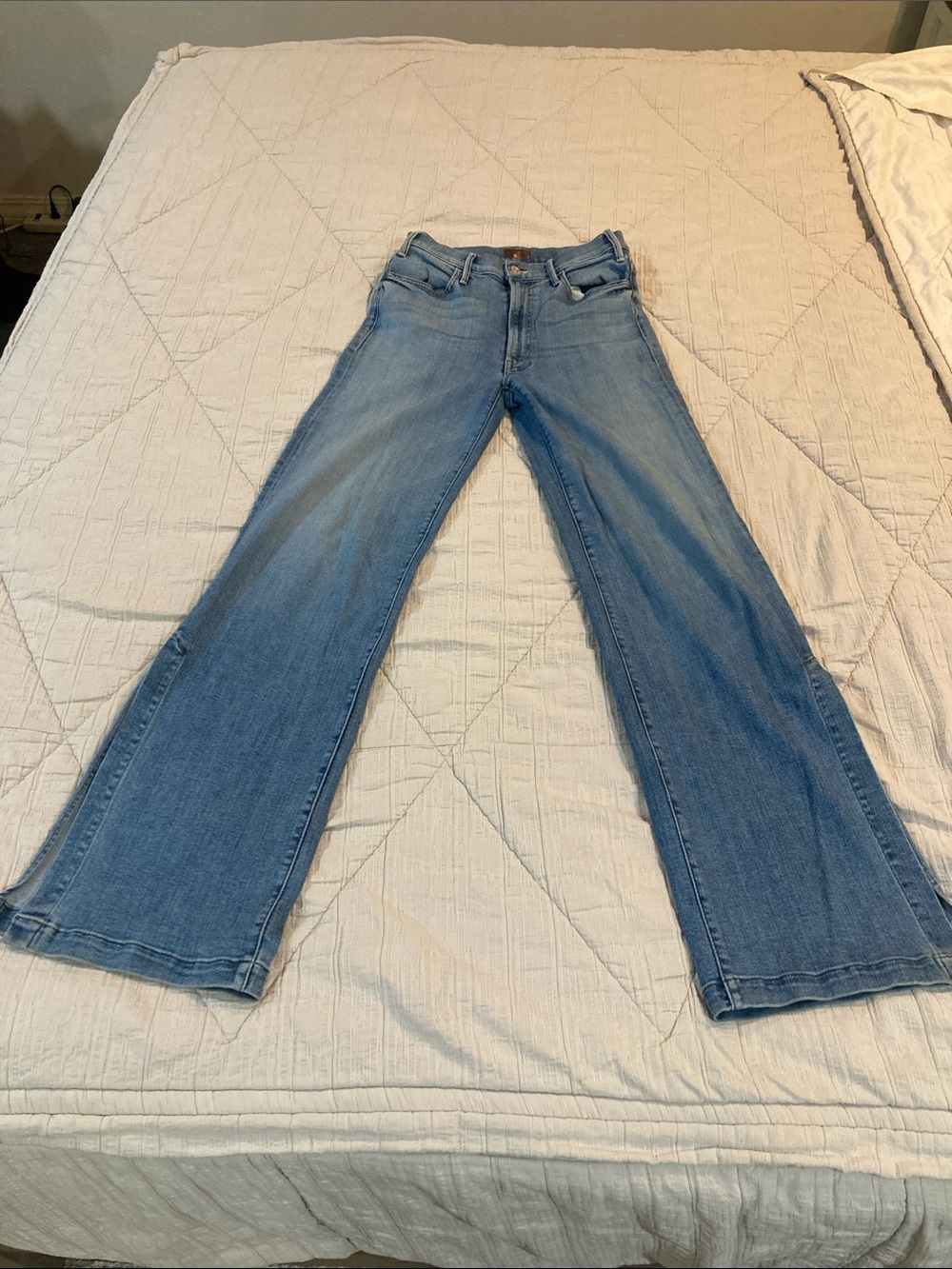 MOTHER Light Blue Wide-Leg Flare Jeans